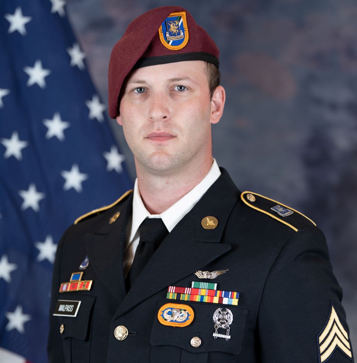 Adam Malpass in U.S. Army dress uniform